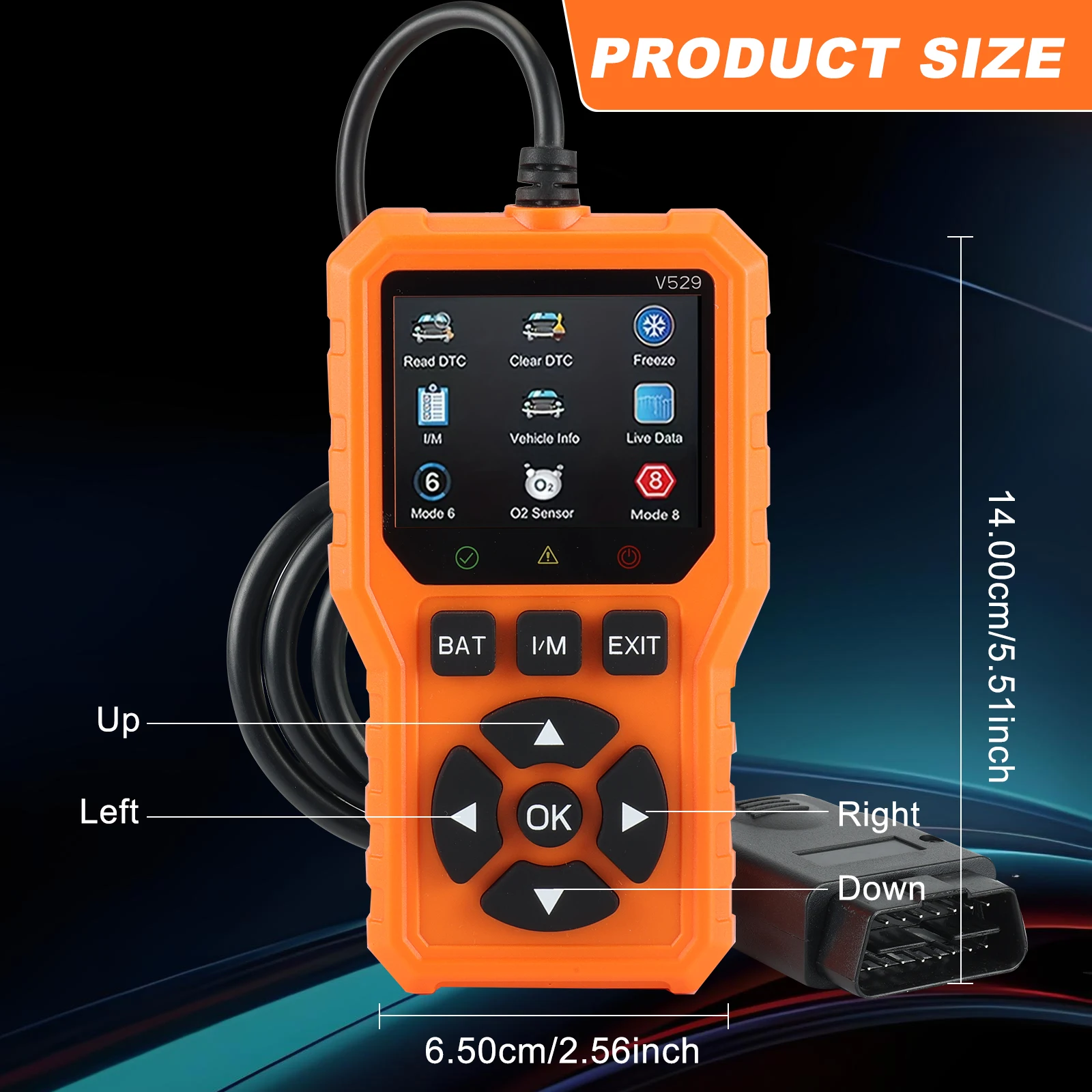 V529 OBD2 Diagnosegerät Universal - Auto Scanner Mit 35.901 Fehlercodes & 10 Sprachen