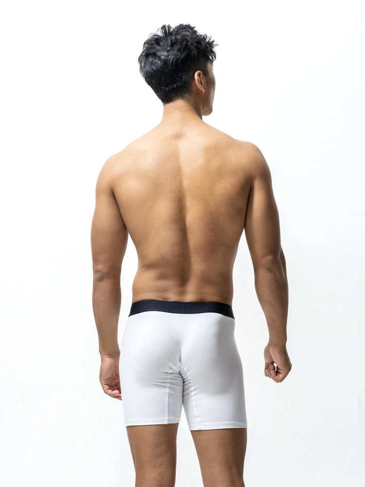 100% Cotton Low Waist Body Shaping Solid Color Men's Sports Underwear Boxer Shorts Pants Breathable Comfort Tight Anti-Curling