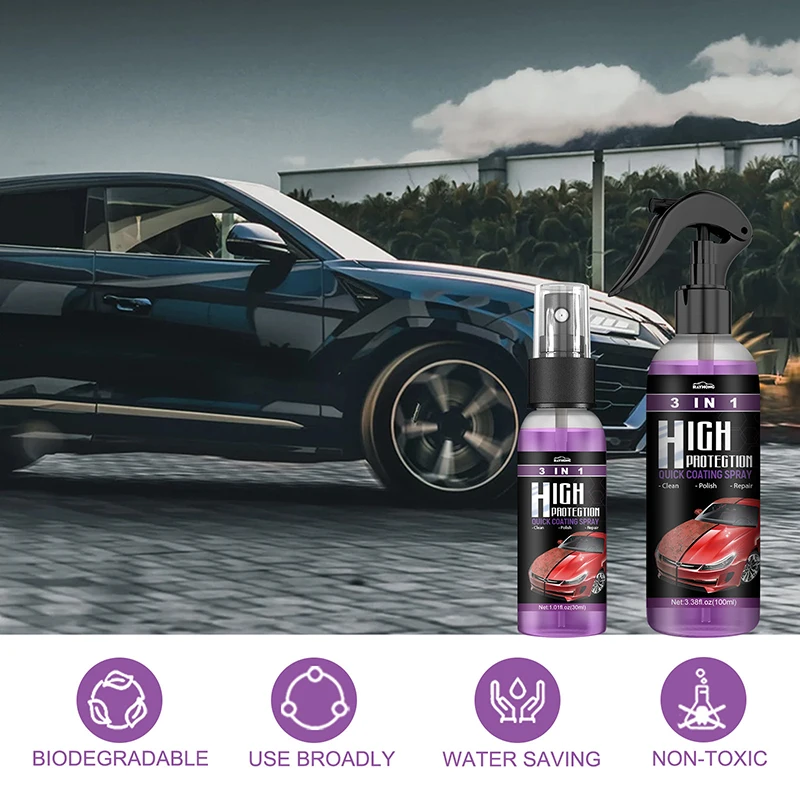 

3 In 1 Quick Coating Spray High Protection Car Shield Coating Car Paint Repair Car Exterior Restorer Ceramic Spray Coating Quick