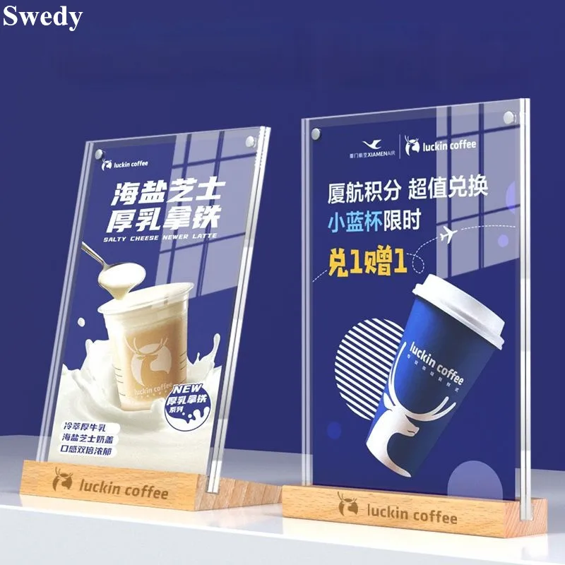 

A6 100x150mm Magnetic Acrylic Sign Holder Display Stand Table Photo Picture Flyer Document Poster Frame Menu Paper Holder Stand