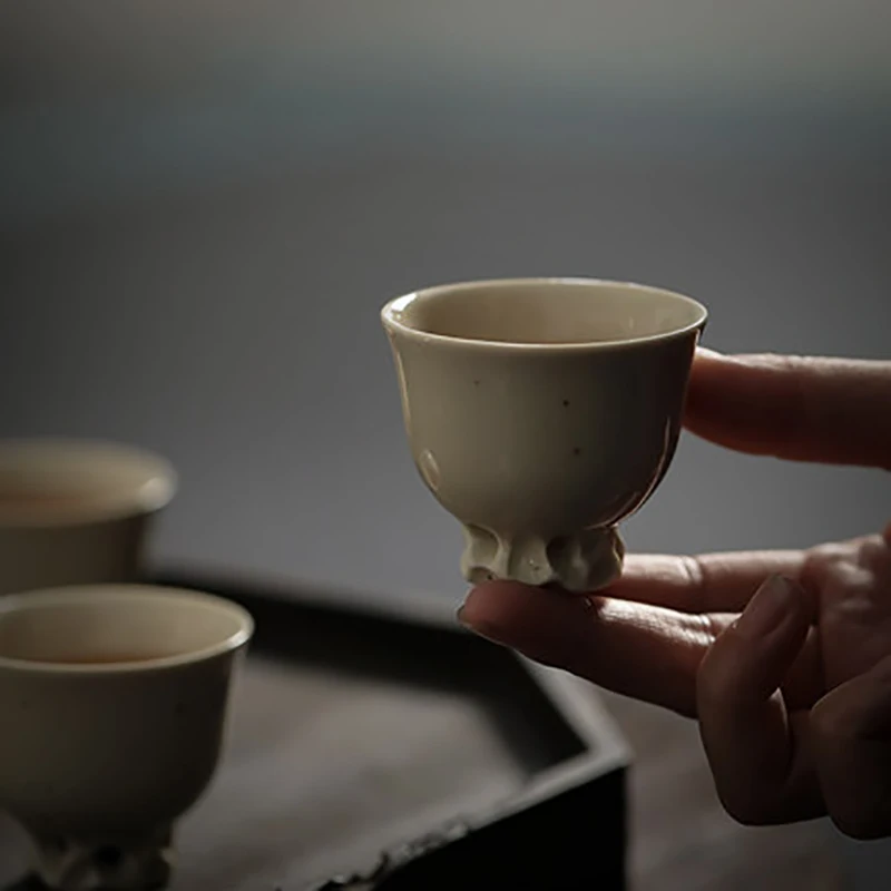 Zen Ceramic Teacup Travel Personal Heart Sutra Meditation Tea Cup Bowl Master Cup Household Ceremony Teaware Gifts