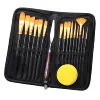 15PCS Watercolor Artist Paint Brushes Set Nylon Hair Wood Handle for Acrylic Oil Painting Art Supplies for Kids Adults 6