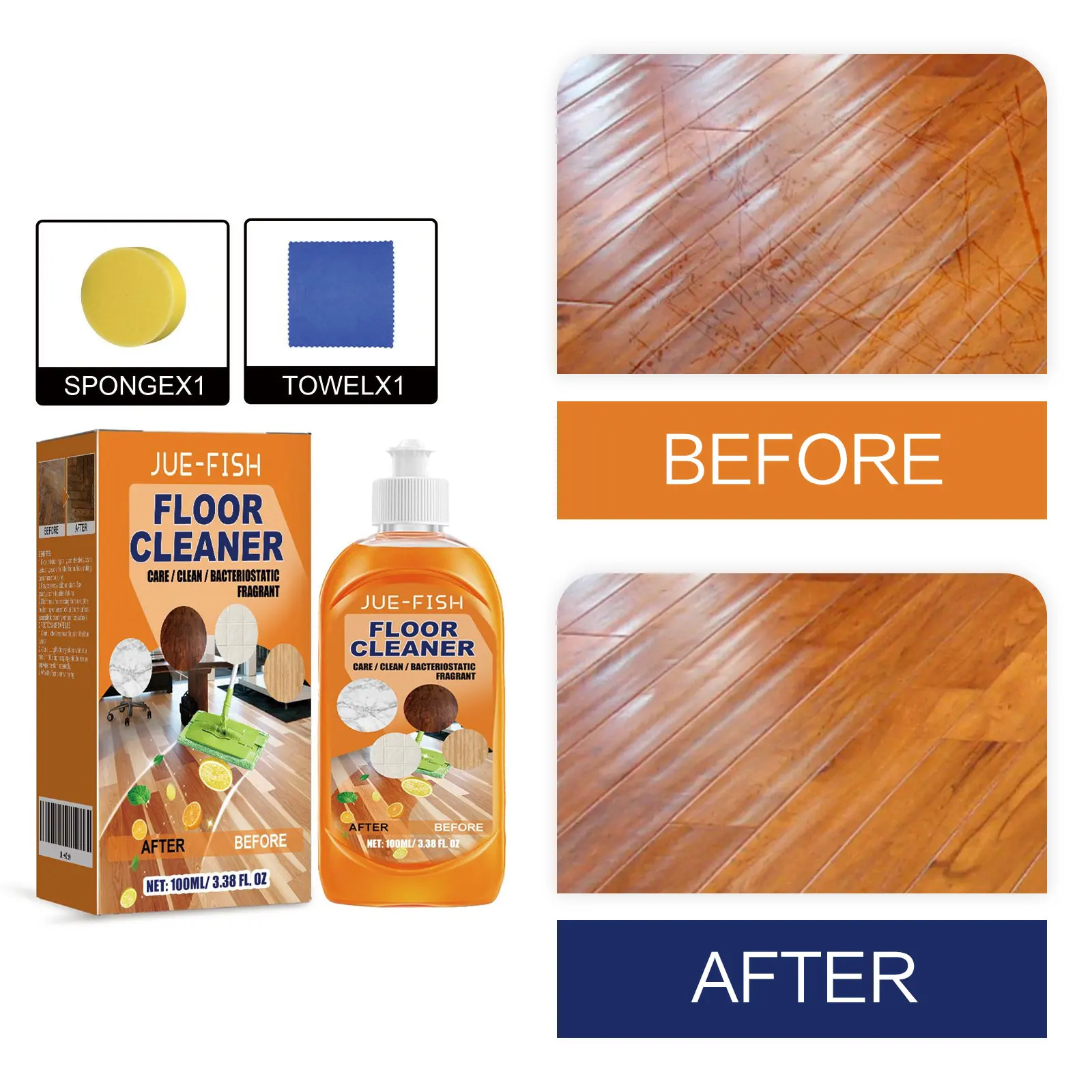 Powerful Floor Polish Agent Strong Stain Remove Wood Cleaning Polishing Floor Tile Repair Scratch Maintenance Wood Cleaner