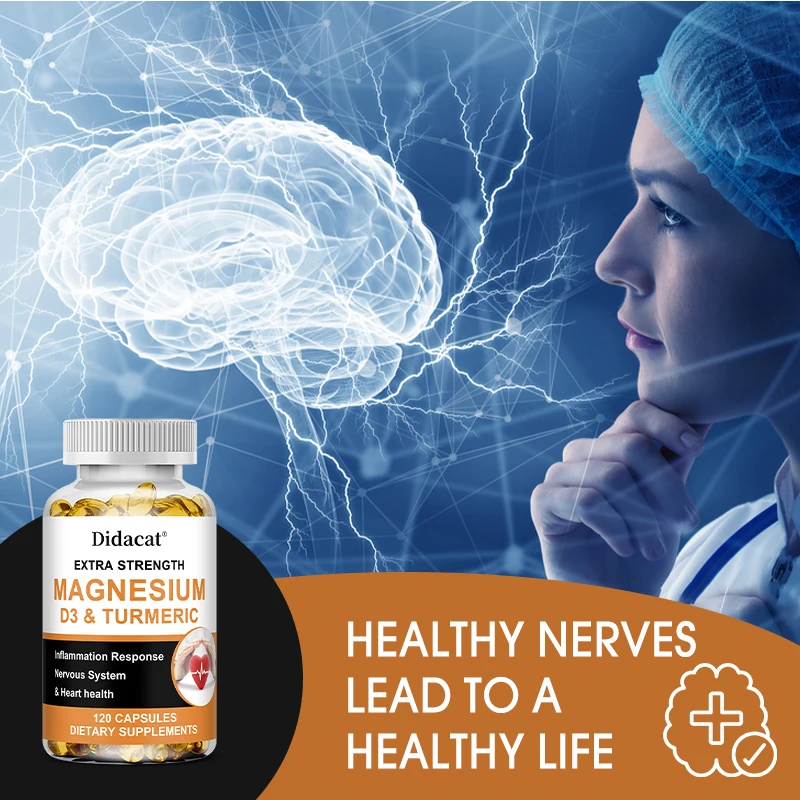 High Absorption Magnesium Capsules 500 Mg - Helps Improve Muscle, Sleep, Joint, Bone, Immune, and Cardiovascular Health