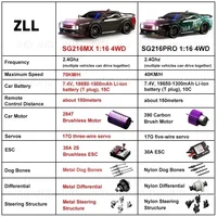 JHD SG216 MAX RC Car 70+ KM/H High Speed Remote Control Vehicles 1:16 Brushless 4WD RC Car ZLL SG216PRO 40KM/H Car Toys 2