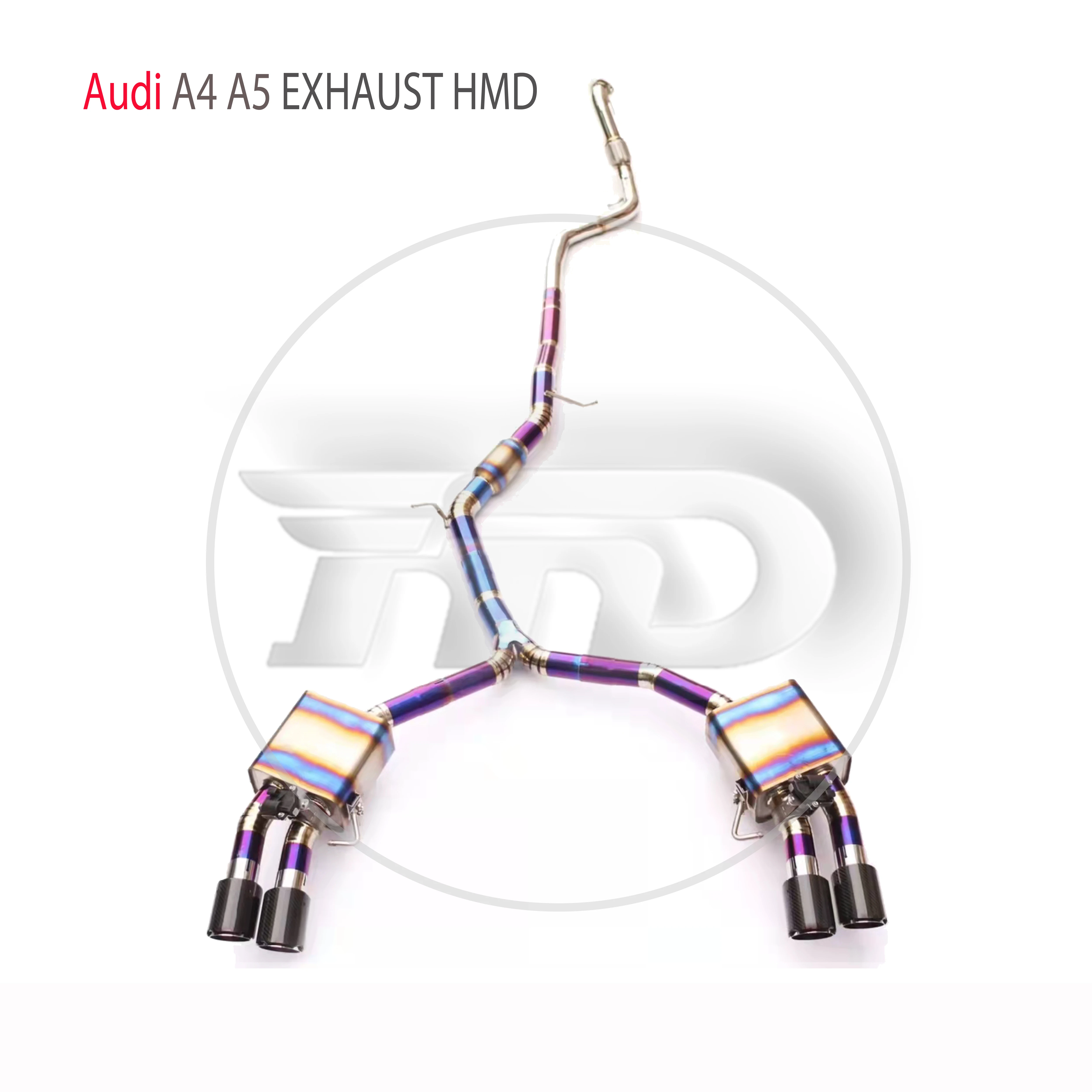 

HMD Titanium Alloy Exhaust System is Suitable for Audi A4 A5 B9 Auto Modification Electronic Valve Catback Pipe