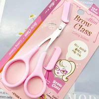 Eyebrow Trimmer Scissor with Comb Female Male Eyebrow Eyelash Scissors Safety Stainless Steel Face Razor Makeup Beauty Scissors 1