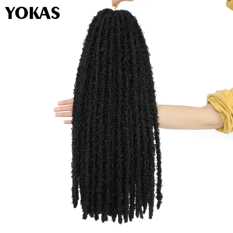 Extensions de cheveux synthétiques au Crochet pour femmes africaines, natte bouclée, douce, Afro, YOKAS