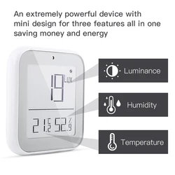 Indoor temperature and humidity sensor, hygrometer, thermometer with LCD screen, compatible with Google Alexa assistant, WIFI