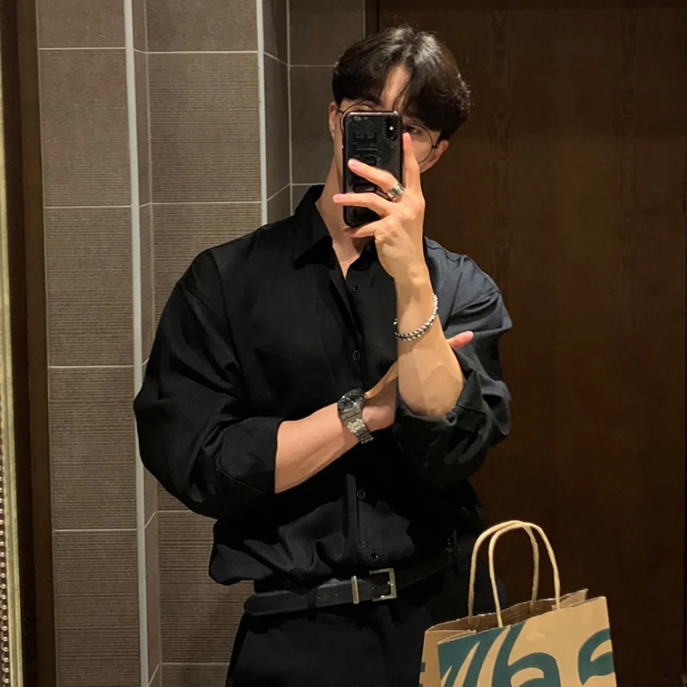 Herren-Langarmhemd im lässigen Stil für Frühling und Herbst