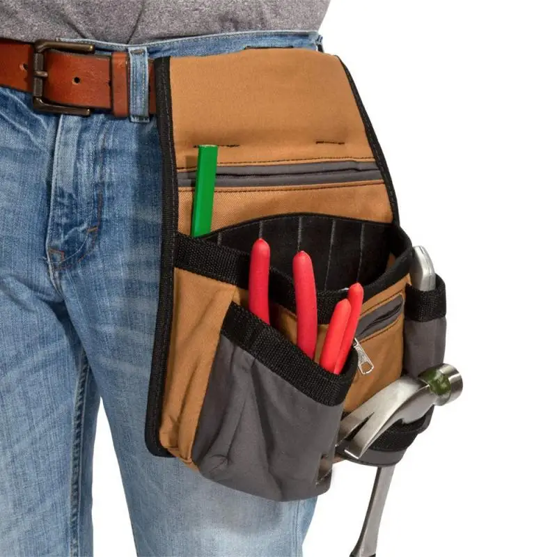 

Multi-functional Waterproof Drill Canvas Waist Tool Bag Electric Waist Belt Tool Pouch Bag For Wrench Hammer Screwdriver