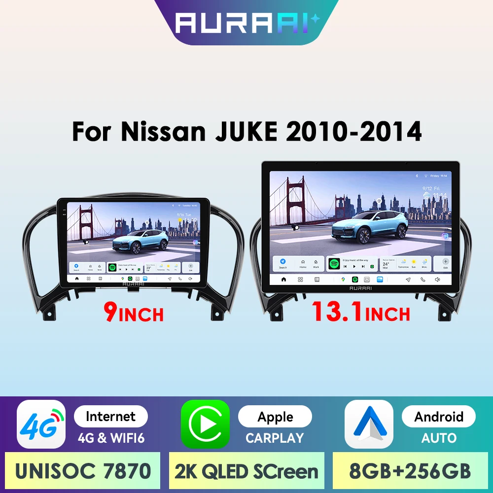 Écran intelligent Android AURAAI X100 pour Nissan JUKE 2010 - 2014 GPS RDS DSP 4G BT Auto CarPlay Commande vocale AI UNIS7870 1