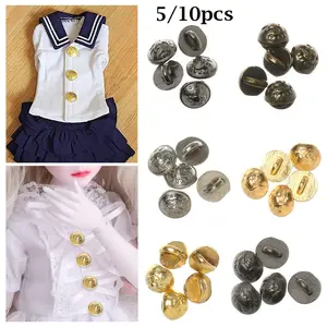 5/10pcs 4/5/6mm Pattern Decoration Craft Mini Coat Buttons Metal Buckles Clothing Sewing Buckle DIY Doll Clothes