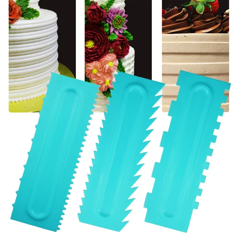 Pastry Spatulas Cream Icing Comb Set DIY Baking Tools For Cakes NewModelling Smoother Polisher Fondant Cake Scraper Blade Tools