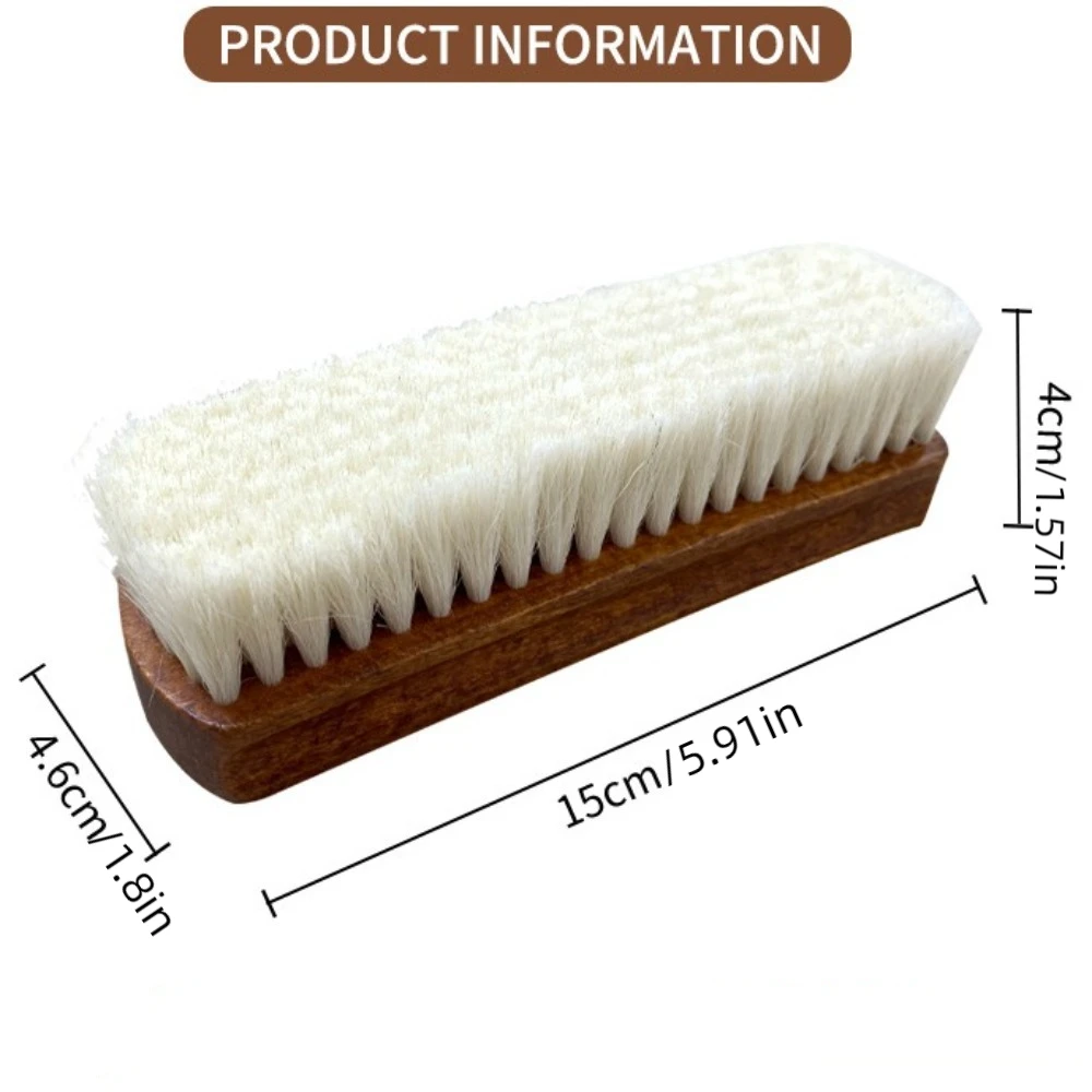 Soft Wool Shoe Brush Multifunctional Leather Care Shoe Polish Brush Wooden Handle Boot Cleaner Shoe Cleaning Brush 6