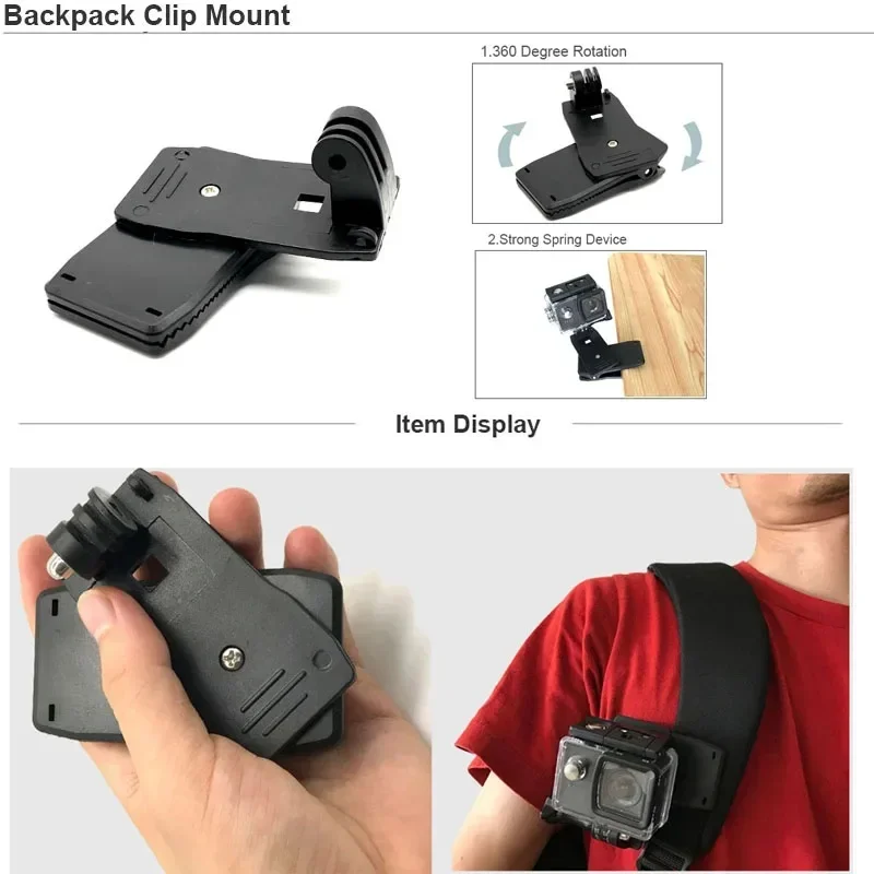 Kit Accessoires Caméra Action 14 en 1 pour GoPro Hero 13 12 11 10 9 8 7 6 5 4 DJI Insta360 Sjcam