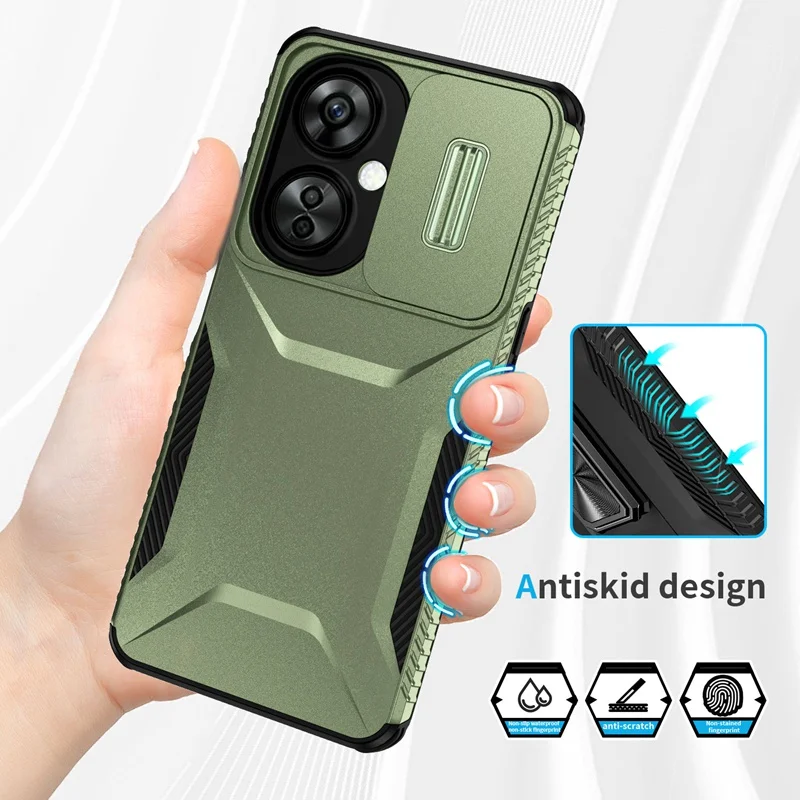Military Antiskid Case with Camera Lens Slide Cover