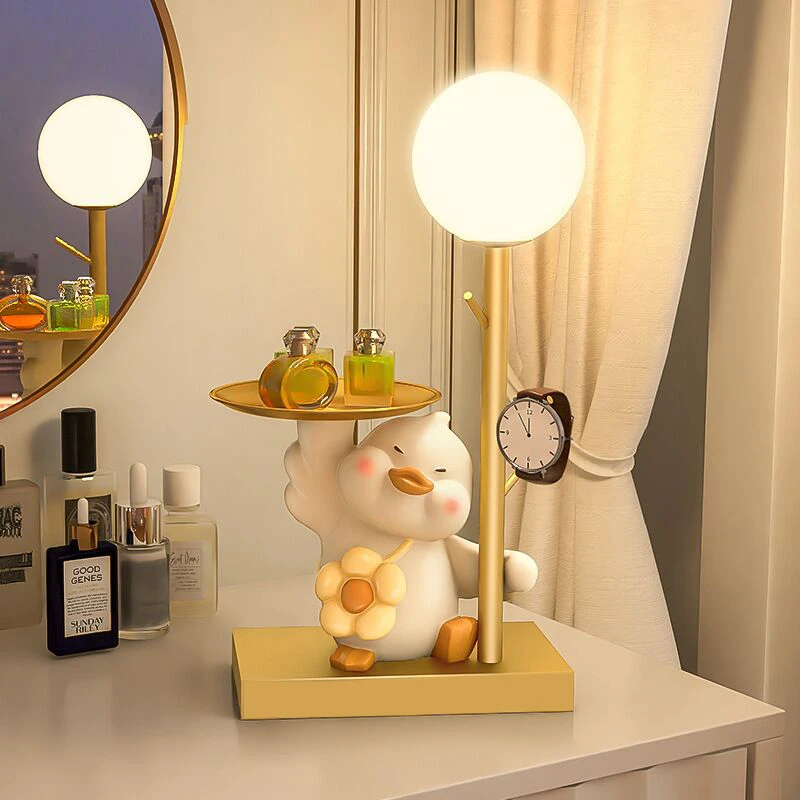 

Little fat duck cute cream style decorative desk lamp, children's room bedside lamp storage ornaments, desk entrance night light