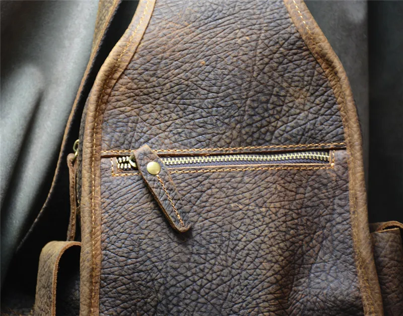 PNDME mode retro echt leder männer brust tasche outdoor täglichen reise crazy horse rindsleder multifunktionale schulter crossbody-tasche – Detail 28