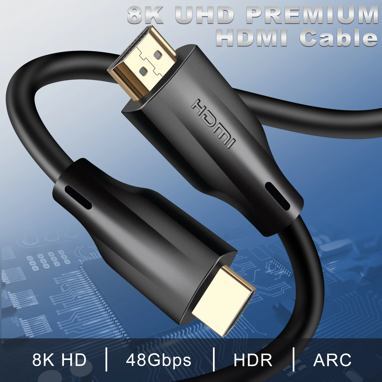 Ultra High-Speed 8K HDMI 2.1 Cable - 48Gbps for PCs, Laptops, TVs, and Smart Devices