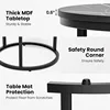 27.5" Nesting Coffee Table,Round Coffee Table Set of 2,Wooden Marble Pattern Nesting Table,Modern End Table for Living Room, 4