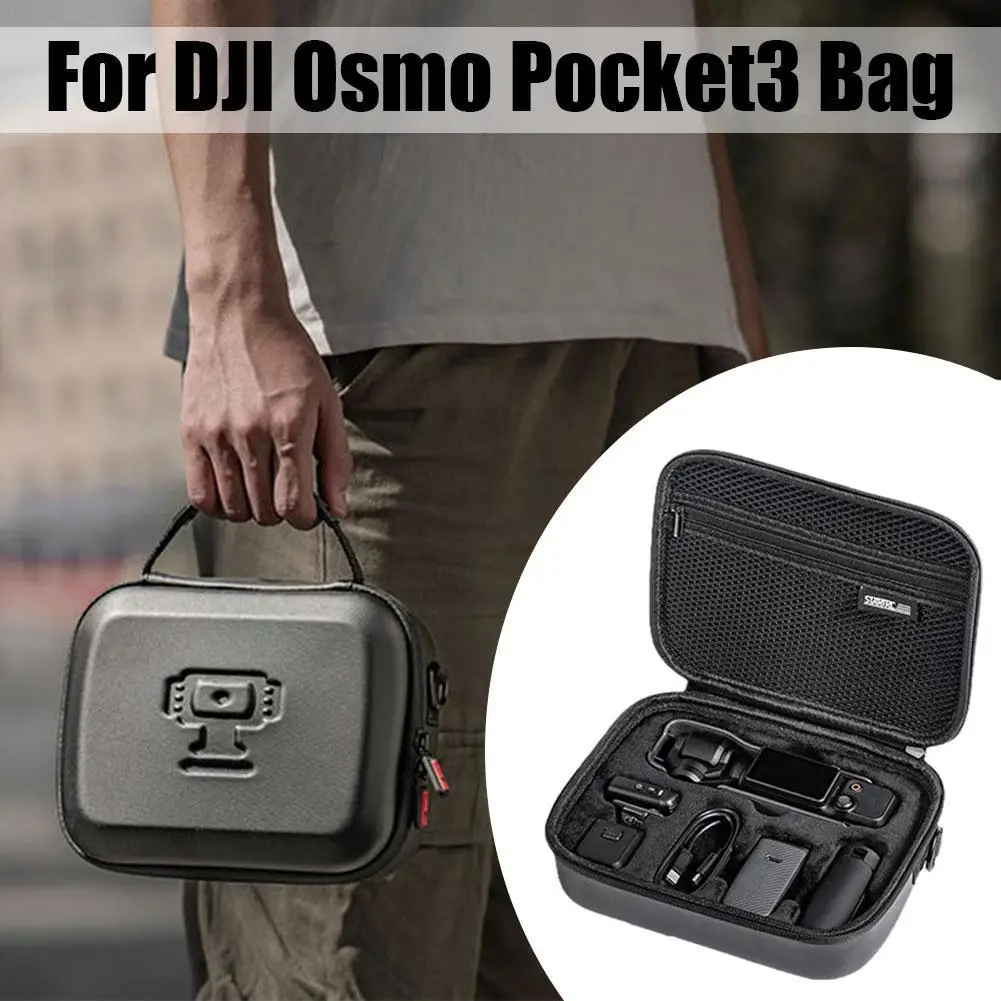 

Сумка для dji Osmo Pocket3, 1 шт., жесткая сумка для хранения из искусственной кожи, водонепроницаемая сумка для переноски, фотоаксессуары для dji Osmo Pocket 3