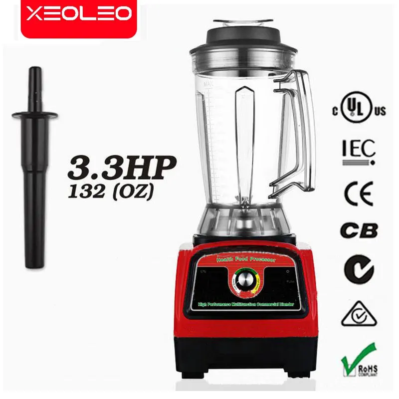 

XEOLEO Ice Smoothies Blender 3.9L Food Processor 3.3HP Commercial 2800W Heavy Duty Mixer Juicer Food Blender Juice Maker Crusher