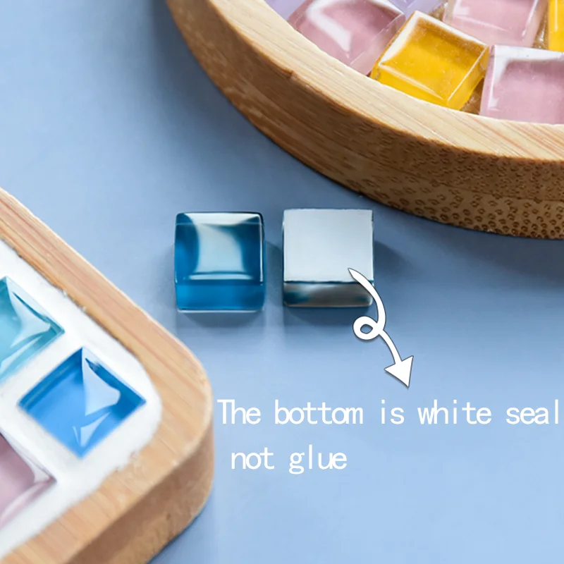 50pcs Glass Mosaic Tiles Colorful Square Mosaic Pieces for Projects DIY Crafts Handmade Christmas Decoration glass mosaic tiles diy mosaic supplies acrylic mosaics crystal mosaics supplies