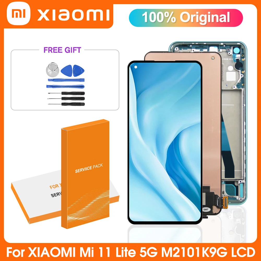 

6.55" Original Xiaomi Mi 11 Lite M2101K9AG LCD Display,Touch Screen Digitizer Assembly For Xiaomi Mi11Lite 5G M2101K9G M2101K9C