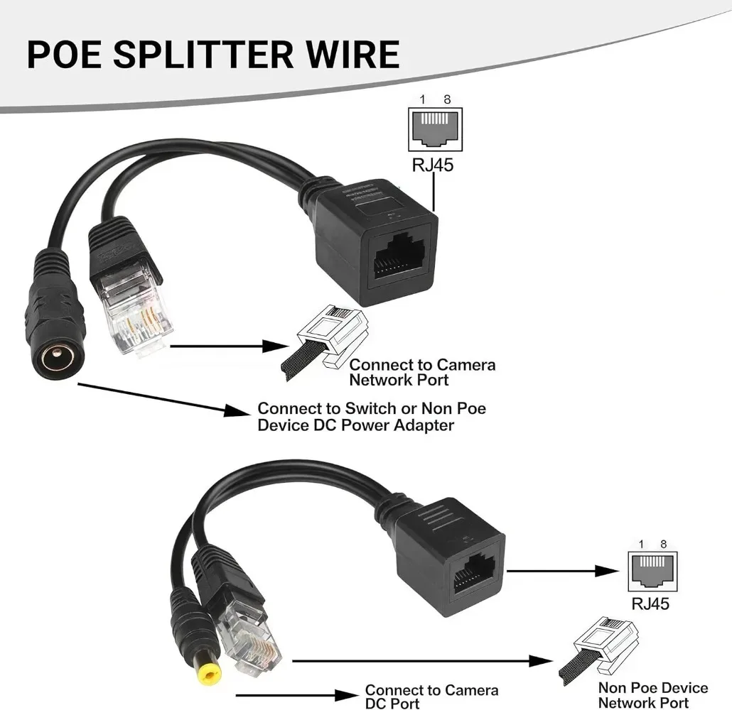 1/3/5/10쌍 POE 케이블 이더넷 어댑터를 통한 수동 전원 공급 POE 분배기 RJ45 인젝터 전원 공급 장치 모듈 IP 카메라용 12v