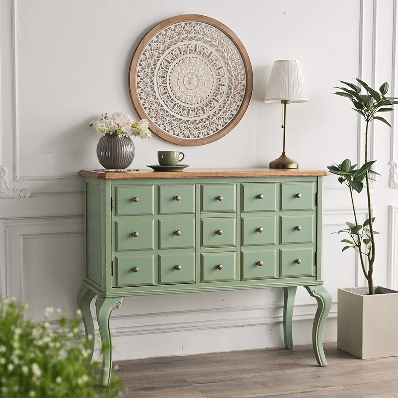 

Solid wood guest restaurant, entrance locker, dining side decoration cabinet, garden balcony storage cabinet