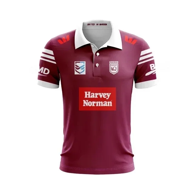 thumbnail image 1 of Camiseta polo de rugby de local/visitante/gorra de Queensland Maroons 2024 - Talla de hombre: S-5XL (nombre y número personalizados impresos), 1 of 5