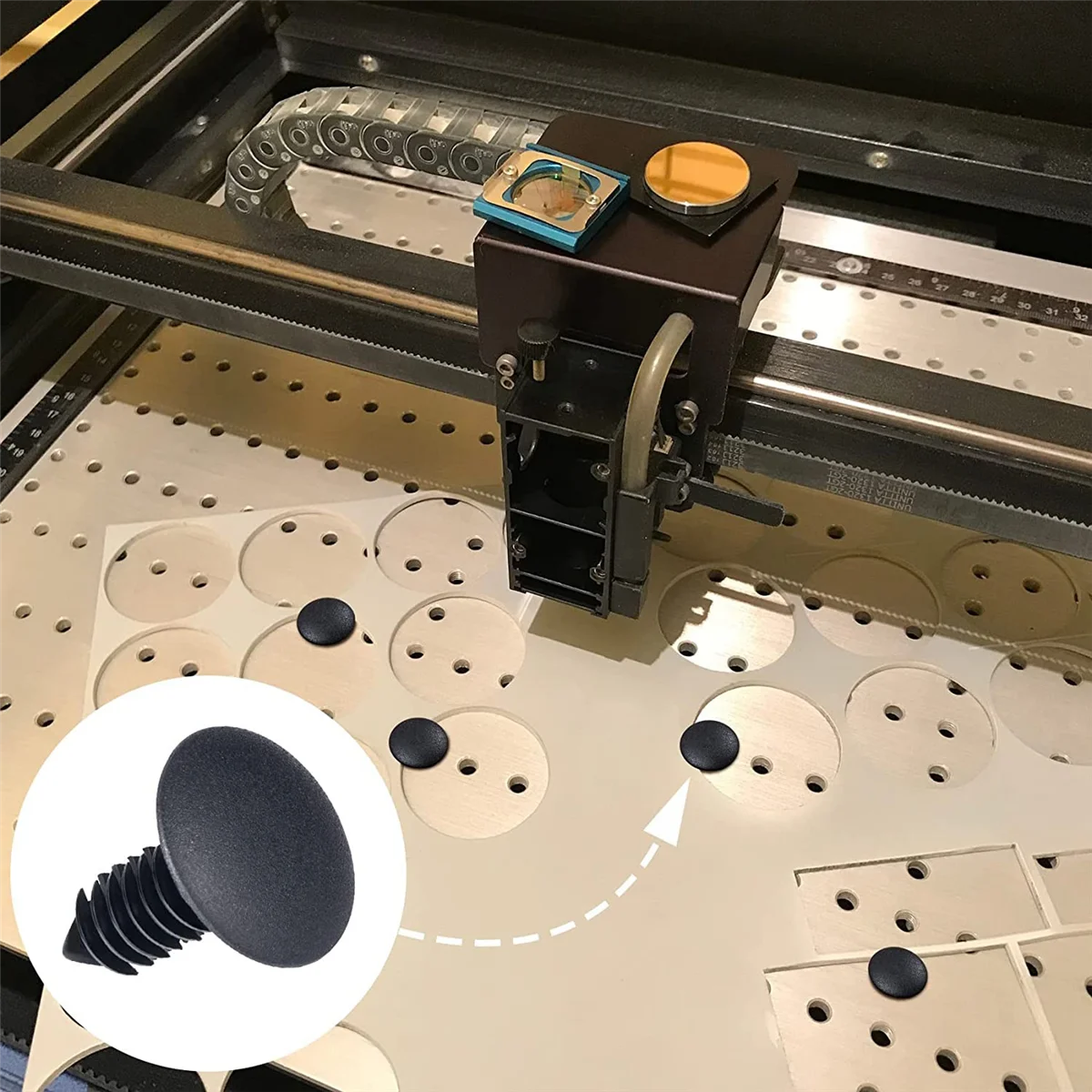 Honeycomb Pins 100 Pcs 7.5-8 mm Honeycomb laser-Bed Hold Down Fixing Needle laser-Engraver Accessories