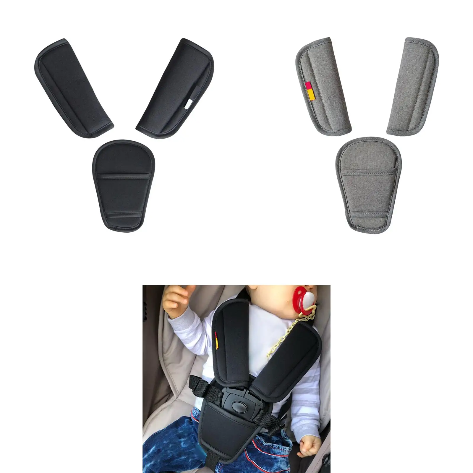 Seat Belt Cover Baby Stroller Shoulder Cover Belt Cushion Adjustable for Kids Seat