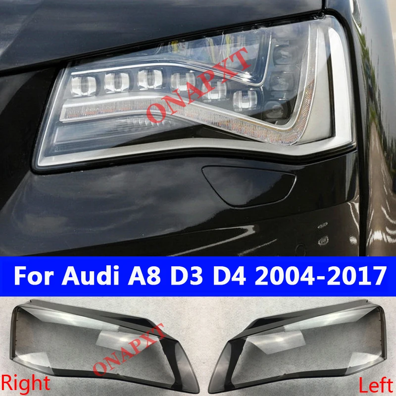 

Car Front Headlight Cover For Audi A8 D3 D4 2004-2017 Auto Transparent Lampshade Shell Glass Lens Headlamp Caps
