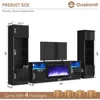 Fireplace TV Cabinet with 36 Inch Electric Fireplace, LED Lights Entertainment Center, 2-story TV Console Bracket 6