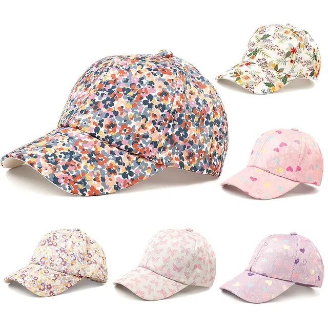 Kids Flower Prints Children Snapback Caps Baseball Cap With Spring Summer Hip Hop Boy Girl Baby Hats For 4-10 Years Old 1