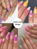 100pcs Gradient Sponge Brush for Nail Art, Gel Polish Brush, Glitter Powder, Manicure Accessory, 6