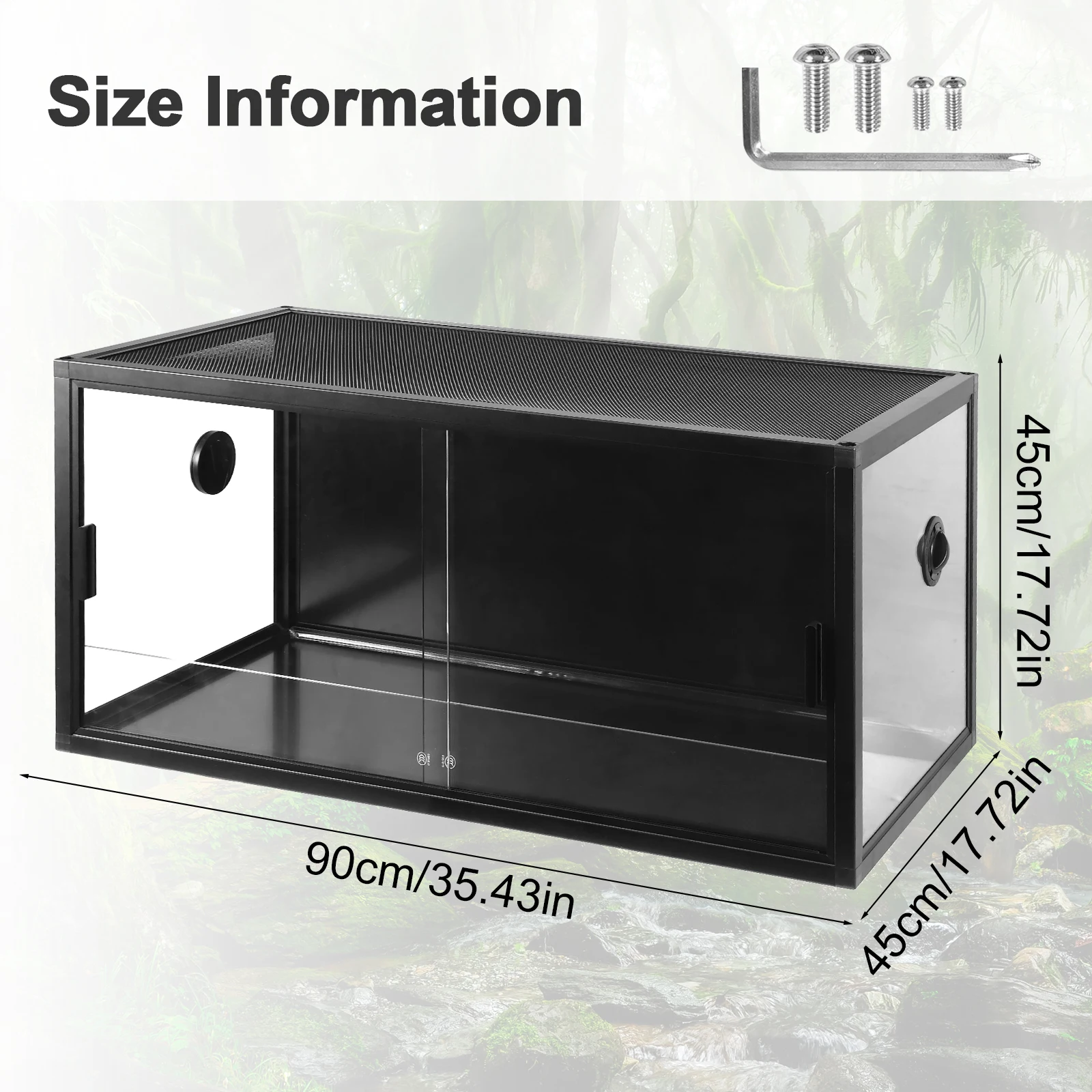 Reptile Landscaping Container Detachable Plant Gecko Ecological Tank with Ventilation Detachable Reptile Terrarium Gift for Pet