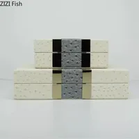 Minimalism Leather Jewelry Boxes Wood Rectangle Cosmetic Jars Dresser Table Desk Decoration Exquisite Jewelry Storage Jar 2