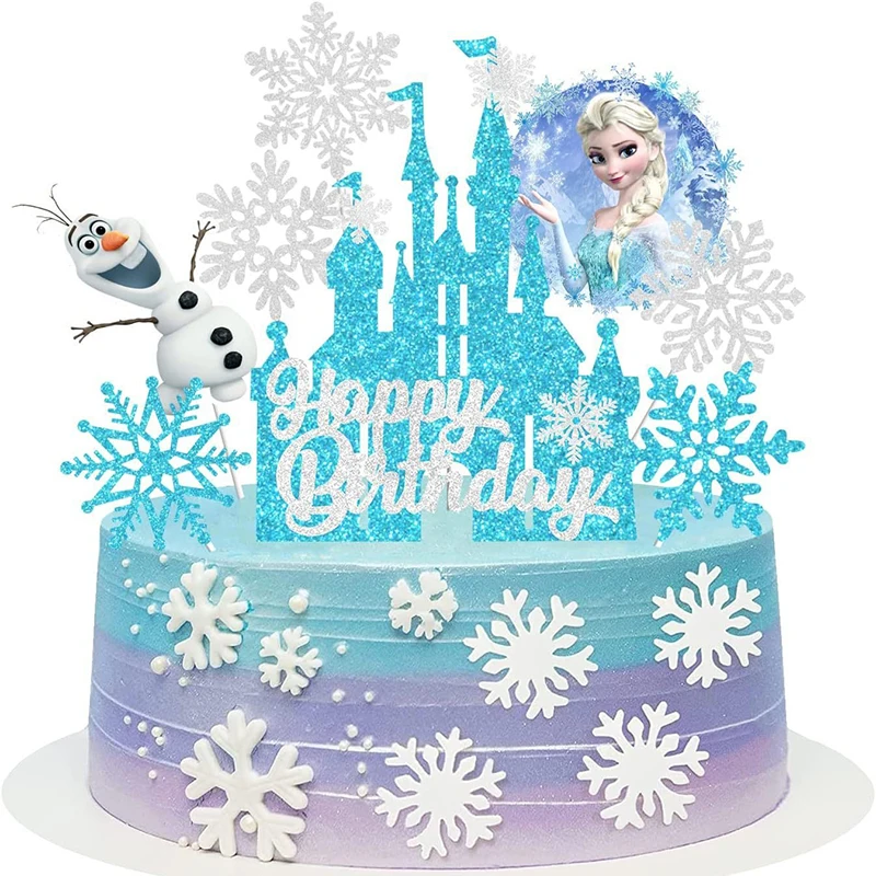 Disney Princess Frozen Theme Cake Topper 8Pcs Kids Girls Birthday Party Supplies Baby Shower Gift cake topper