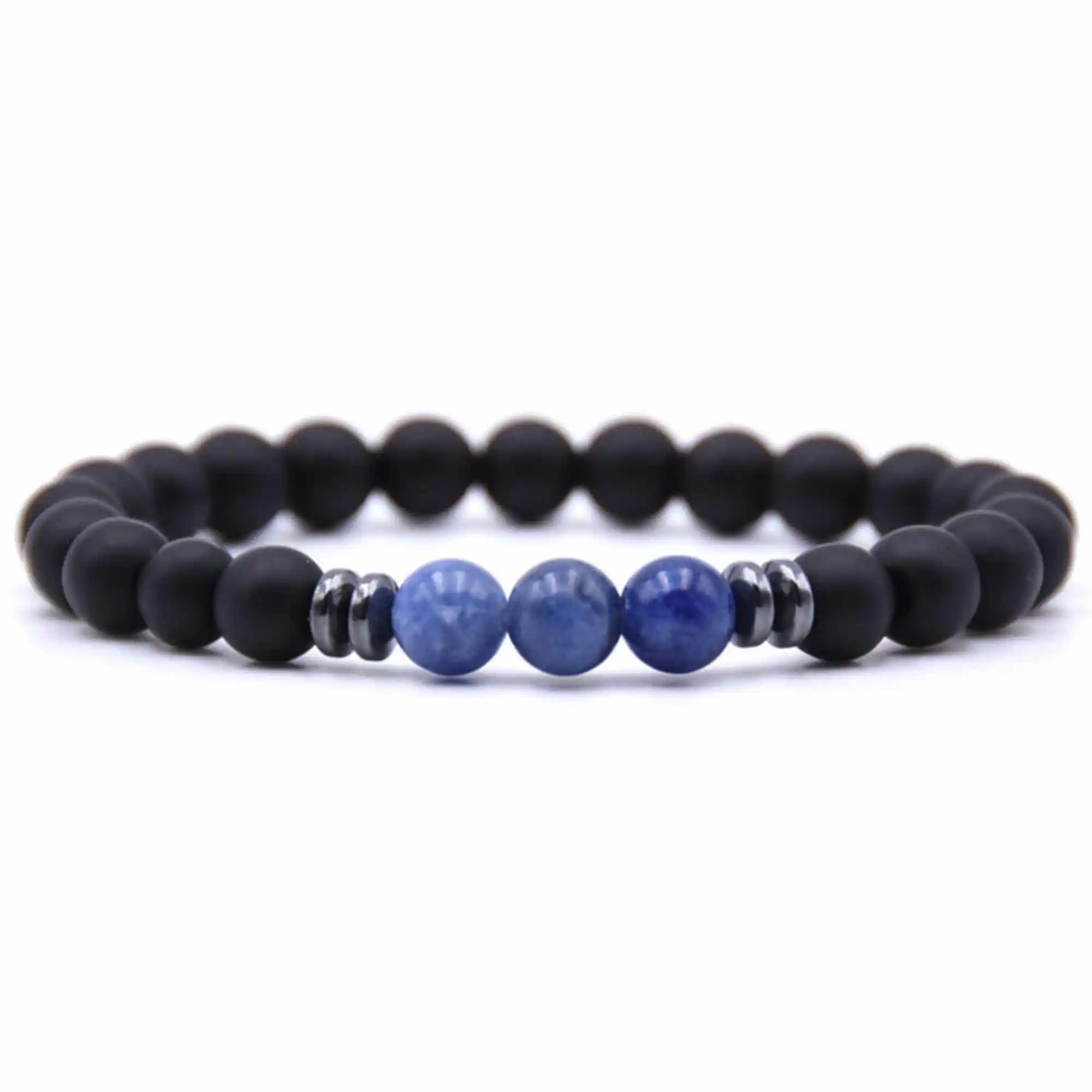 

8mm Natural Picture Stone Matte Beaded Bracelet Wrist Unisex energy Anniversary Adjustable Unisex Office Wear Ethnic