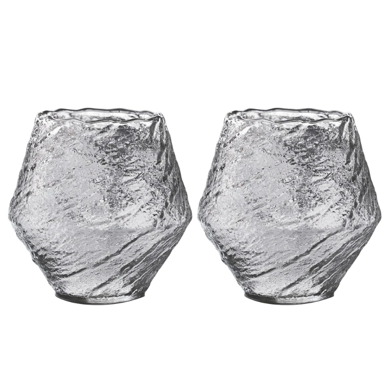 

Irregular Texture Glasses Clear Transparent Nordic Modern Look Wine Coffee Cup for Kitchen Bar Tumbler 667A