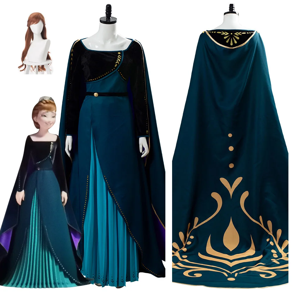 

Женский длинный костюм для косплея Queen 2, накидка Анны для костюмированной вечеринки, для Хэллоуина, карнавала, ярких цветов