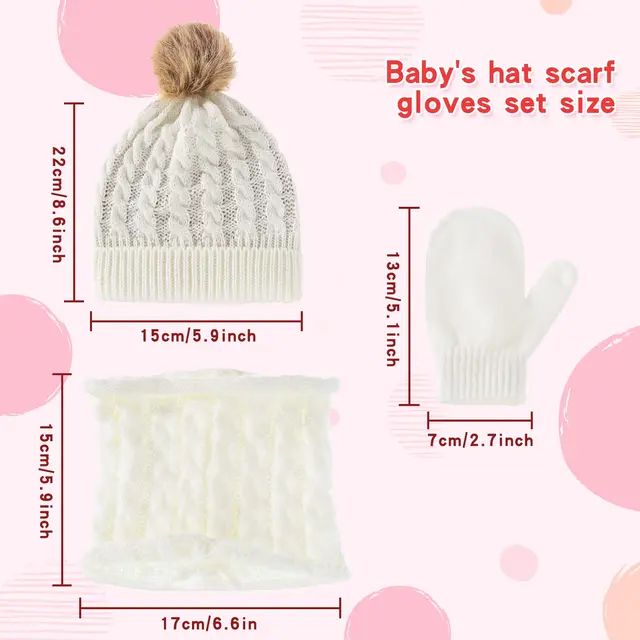 Set Cappellino E Guantini Invernali Per Neonato - Morbido, Caldo E Carino Per L'Autunno E Inverno