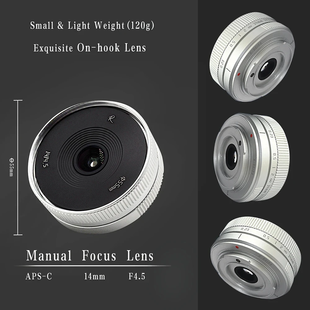 Фото AstrHori 14 мм F4.5 APS-C широкоугольный ручной объектив для Nikon Z Sony E Fuji Fujifilm X Canon EOS-M M43 Mount №4