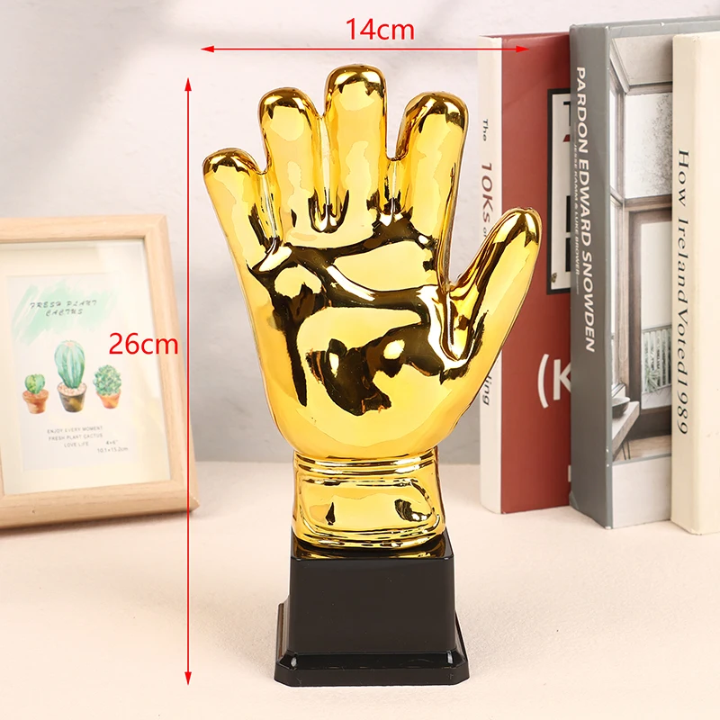 Football Trophy Golden Gloves Goalkeeper Gamesoccer Competition Adult Glove School Kids Awardtrophies Cup