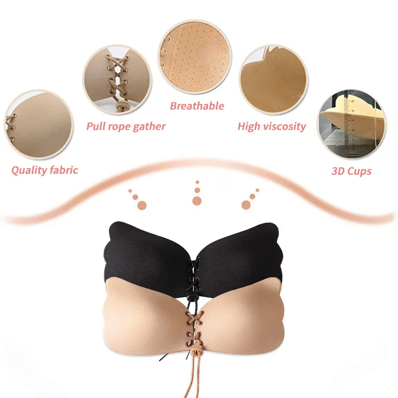 Sticky Push Up Bra Adhesive Invisible Backless Bra Sexy Backless Lingerie  Seamless Magic Nipple Covers Strapless Silicone Bra - AliExpress