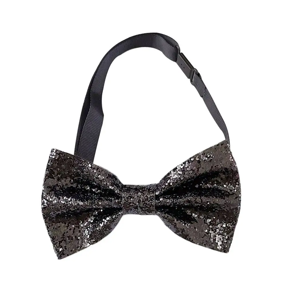 Shiny Paillette Sequins Bowtie Adjustable Dance Bowknot Stage Performance Tie Neck Decoration Men's Suit Lapel Flowers Party