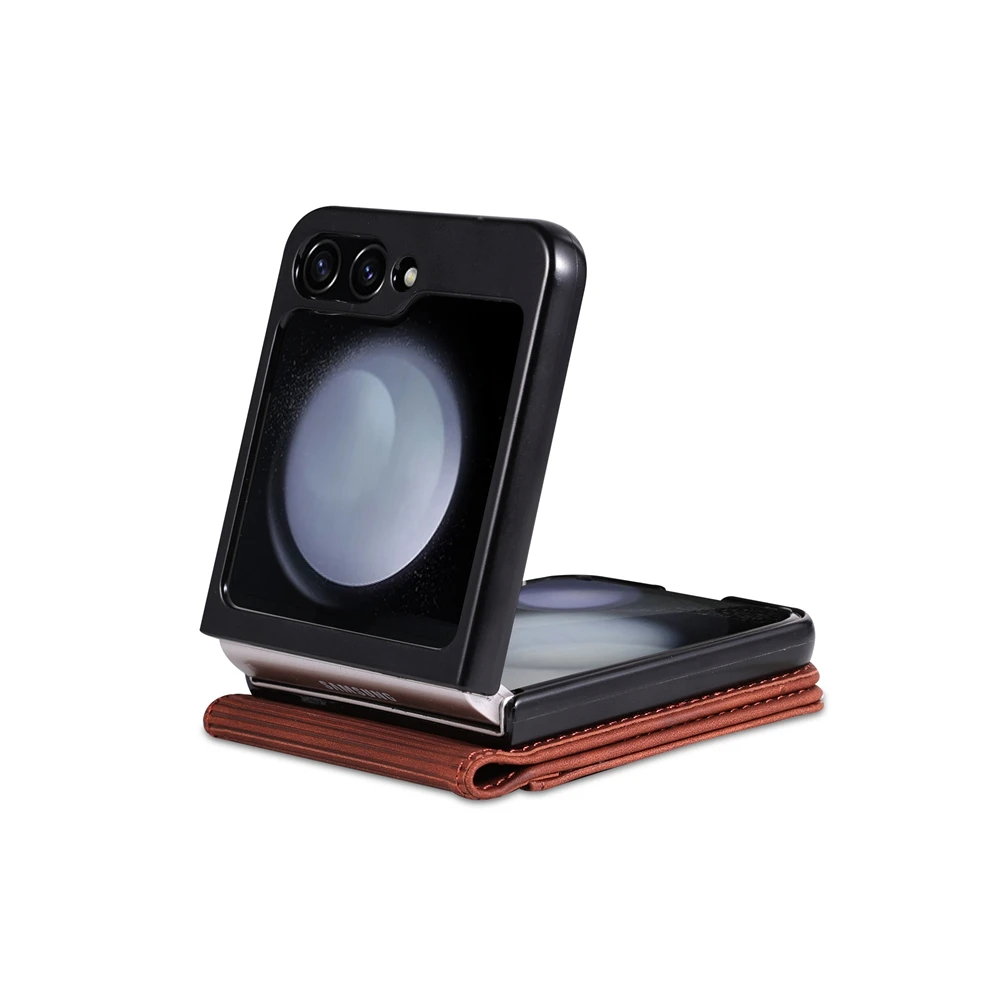 Leather Flip Wallet Case with Kickstand and Card Pockets - Anti-Fall Protection Phone Cover